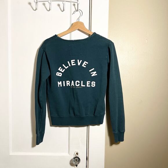 Spiritual Gangster Tops - Spiritual gangster sweatshirt believe in miracles teal cozy fall